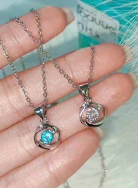 一见钟情浪漫玫瑰镶钻项链女时尚通勤简约小众吊坠锁骨链