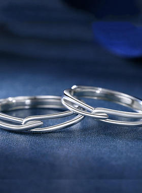 交叉缠绕情侣戒指轻奢小众设计感ins个性冷淡风简约气质男女对戒