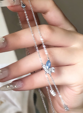 蝶之舞流苏项链女轻奢小众设计高级感毛衣链2023新款蝴蝶锁骨颈链