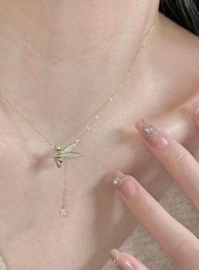 天使项链女星星流苏吊坠简约超仙气质冷淡风高级轻奢小精灵锁骨链