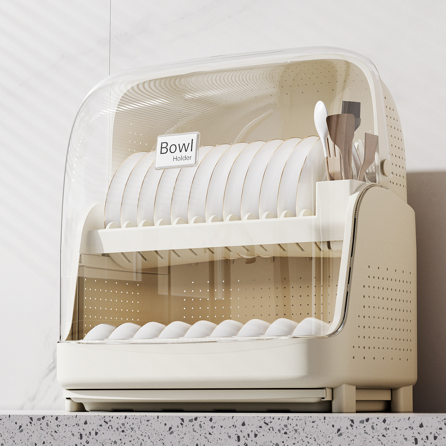 碗筷收纳盒碗柜厨房家用大容量透明防尘餐具沥水置物放碗碟收纳架,淘宝优惠券,粉丝福利购,淘宝优惠卷