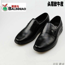 Overbearing bird spring business casual shoes Soft bottom middle-aged mens leather Bull Leather Shoes Middle Aged Dad Mens Shoes