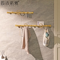 Nordic light lavish wire drawing gold hanging clothes hook into door Xuanguan clothes clothes clotheshorse clothes hanger bathroom gold free of punch hooks