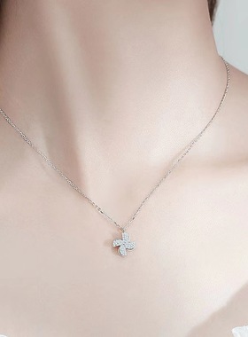 可旋转风车项链日韩童趣少女心简约旋转风车锁骨链吊坠送女友饰品