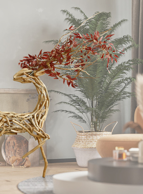 实木招财开业送礼落地橱窗鹿民宿