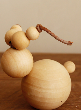 木质手工小动物解压治愈系装饰