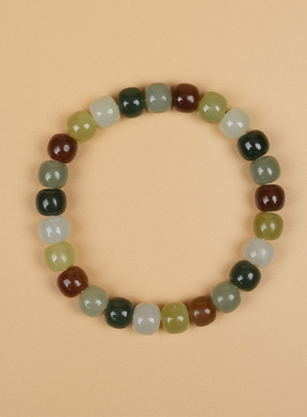 [玉定终身]新疆玉石盲盒和田玉金丝玉手镯手链权威检测正品保障