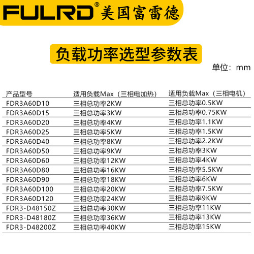 富雷德三相固态继电器FDR3A60D40直流DC24V控380V交流电SSR3-25DA - 图2