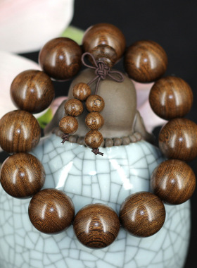 沉香手串念珠情侣饰品金丝檀木