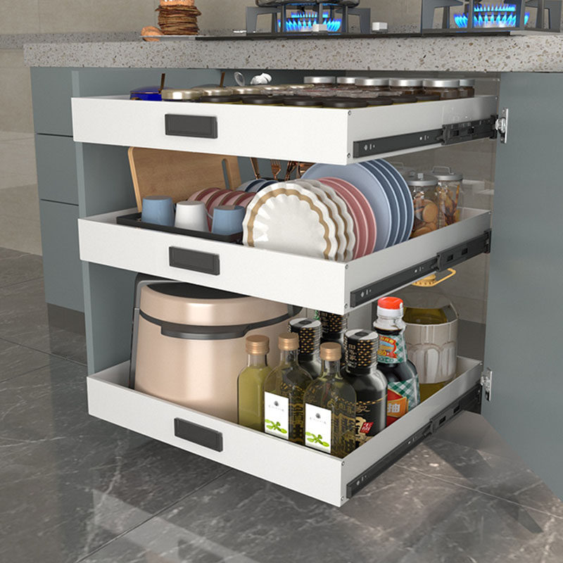 厨房改造深柜内抽屉托盘侧装轨道自制调料瓶白色PP塑料拉篮储物盒,淘宝优惠券,粉丝福利购,淘宝优惠卷