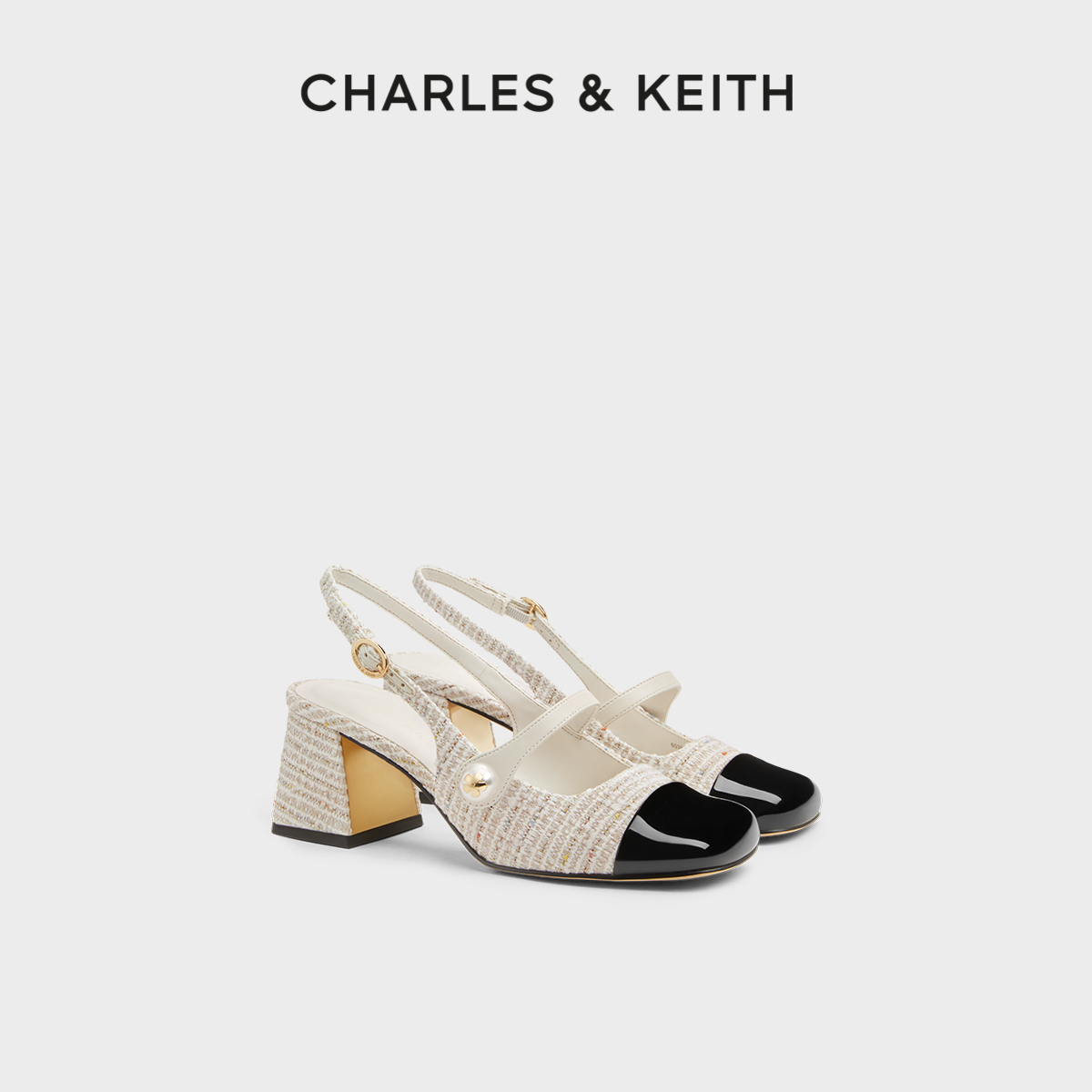 【618同价】CHARLES&KEITH24春新款CK1-60361507法式方头玛丽珍鞋 - 图0