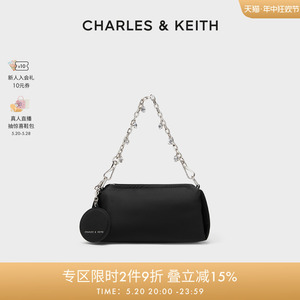 CHARLES&KEITH春夏女包SL2-80271103半宝石饰链条手提单肩包女