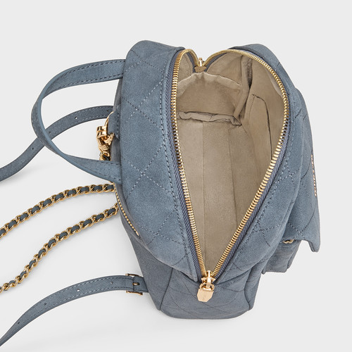 CHARLES&KEITH26秋新款CK2-60671924-1绒面菱格链条双肩包手提包 - 图1