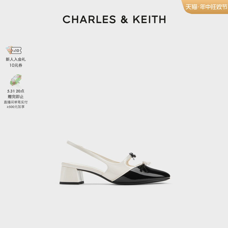 【618狂欢节】CHARLES&KEITH新款CK1-61720194法式蝴蝶结低跟凉鞋 - 图0