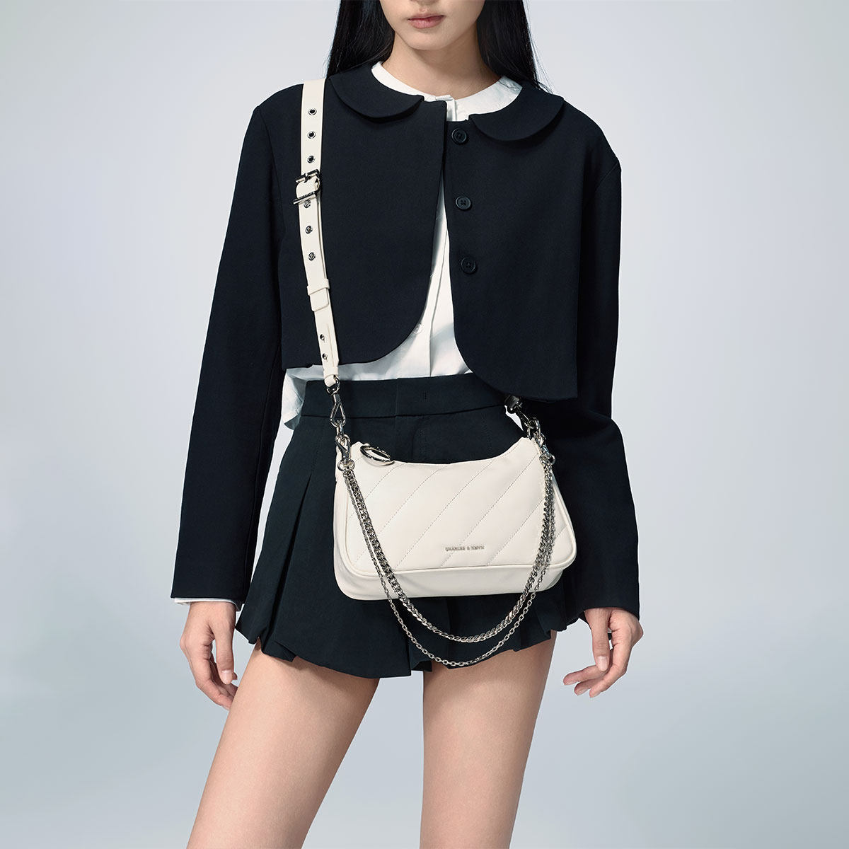 CHARLES&KEITH25冬新款CK2-80151347-3多背法链条腋下包斜挎包女,淘宝优惠券,粉丝福利购,淘宝优惠卷