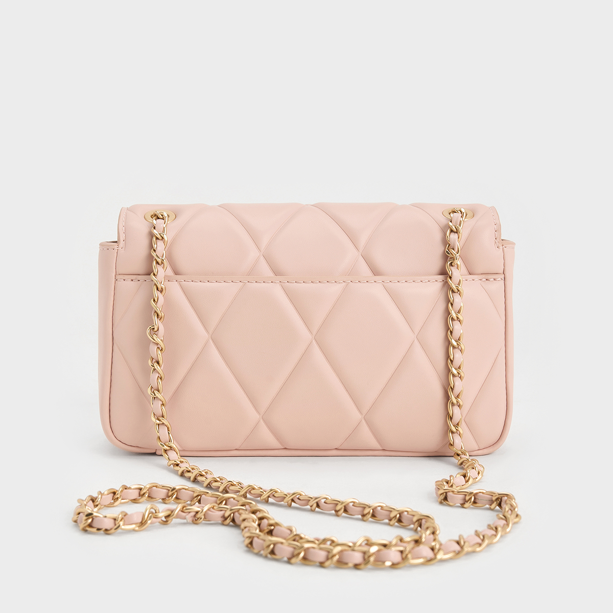 CHARLES&KEITH25秋新款CK2-20671747时尚菱格链条单肩斜挎小方包 - 图2