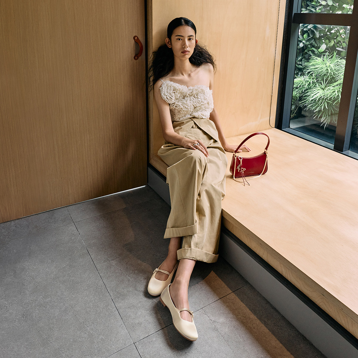 CHARLES&KEITH26春新款CK1-70580292新年系列缎面中国结玛丽珍鞋,淘宝优惠券,粉丝福利购,淘宝优惠卷