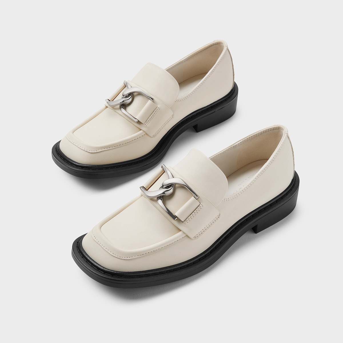 CHARLES&KEITH秋冬女鞋SL1-71790018时尚Gabine小牛皮乐福鞋单鞋,淘宝优惠券,粉丝福利购,淘宝优惠卷