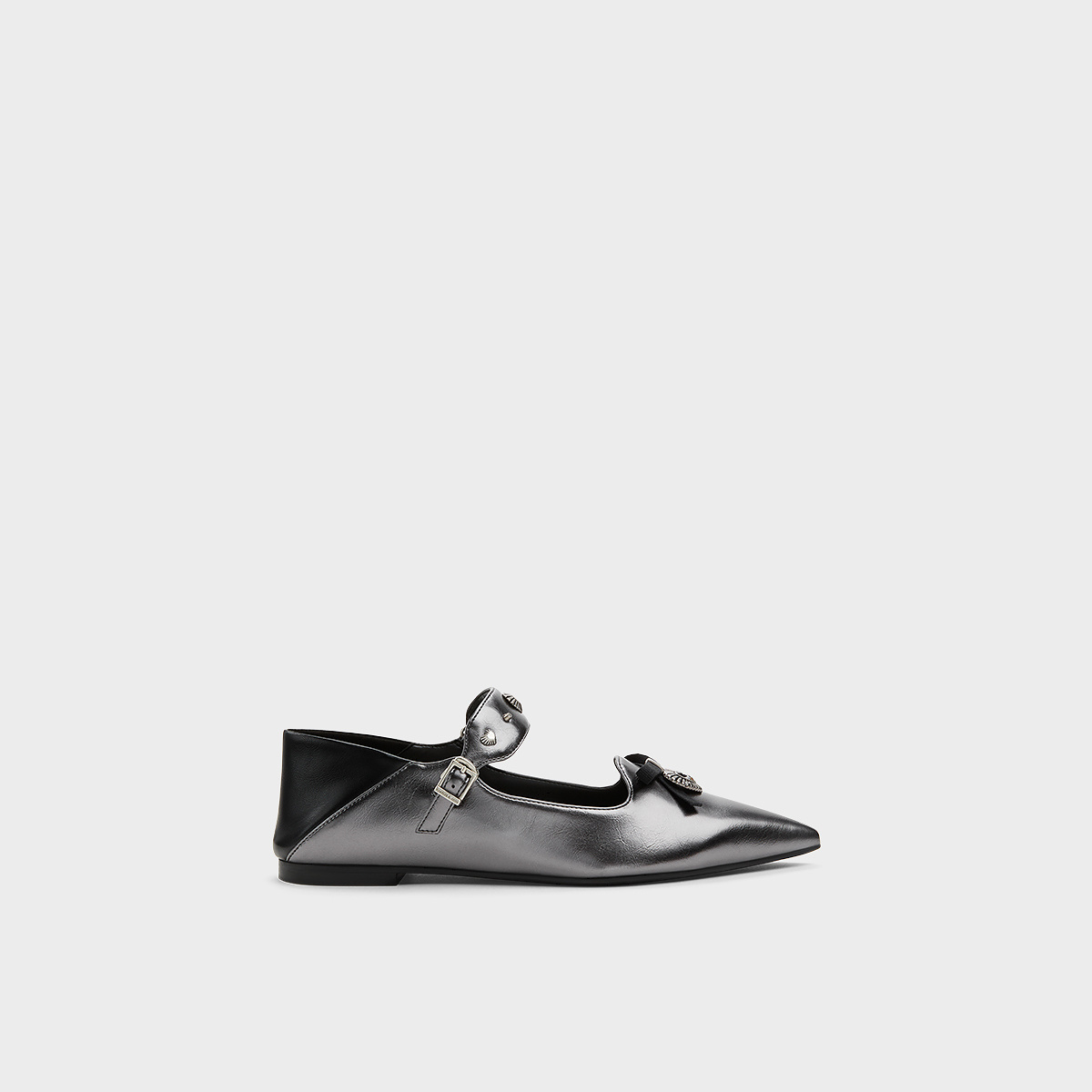 CHARLES&KEITH25春新款CK1-70580254平底尖头铆钉蝴蝶结玛丽珍鞋 - 图0