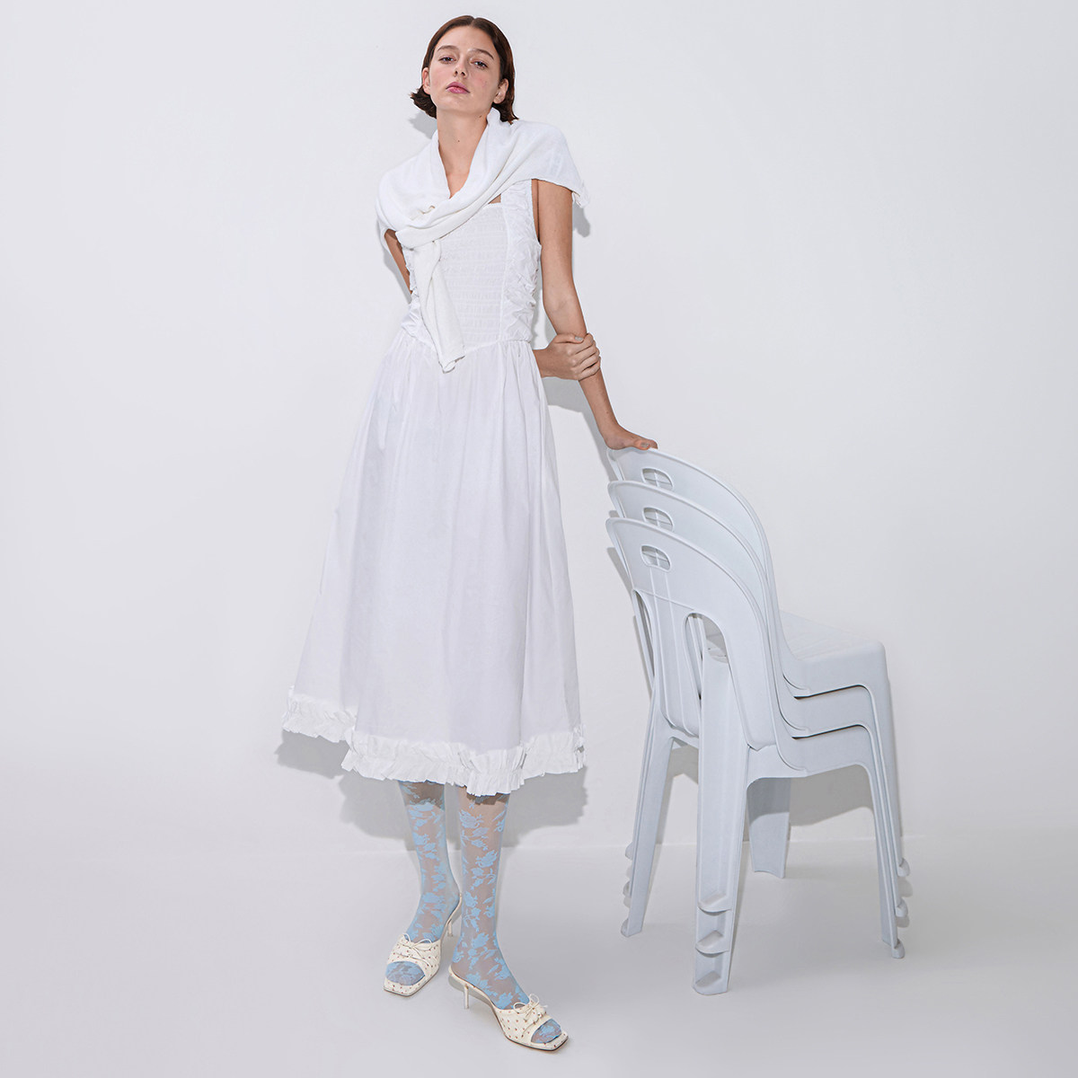 CHARLES&KEITH秋冬女鞋CK1-60280476方头蝴蝶结褶皱细跟拖鞋凉鞋,淘宝优惠券,粉丝福利购,淘宝优惠卷