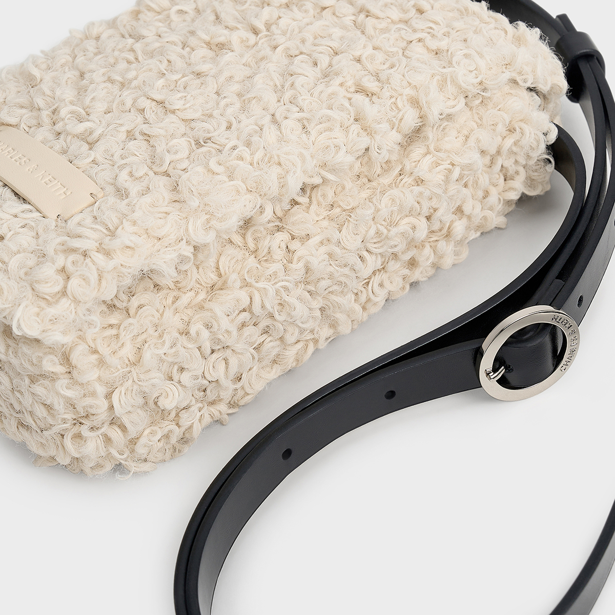 CHARLES&KEITH秋冬女包CK2-00271427毛绒单肩斜挎小方包手机包 - 图2