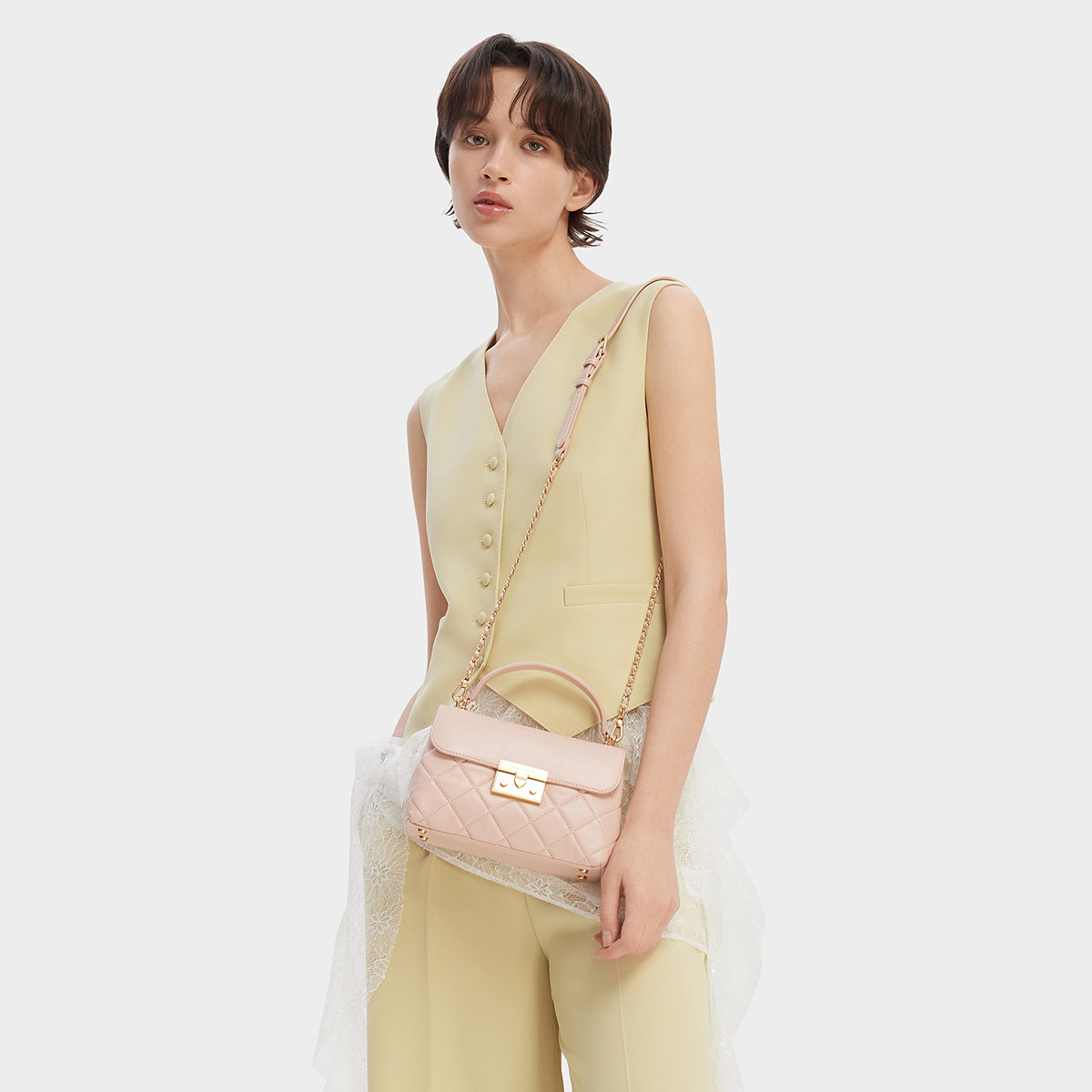 CHARLES&KEITH25秋季新款CK2-50701578气质通勤菱格手提包斜挎包,淘宝优惠券,粉丝福利购,淘宝优惠卷