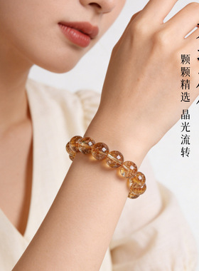 天然金箔锦鲤胶花水晶单圈手链女