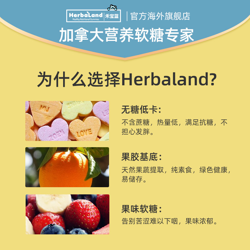 herbaland加拿大进口无糖维生素b herbaland海外褪黑素/松果体素