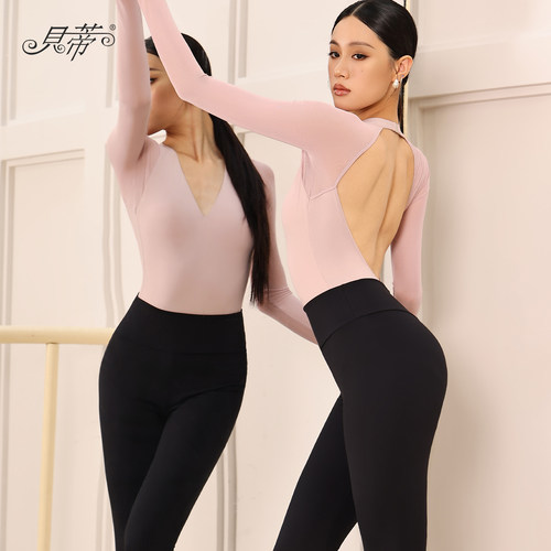 贝蒂拉丁舞上衣女新款国标舞服练功服高端跳舞上衣长袖连体服BD40 - 图3