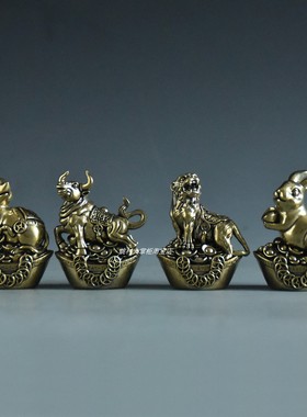 国风黄铜十二生肖家居装饰摆件