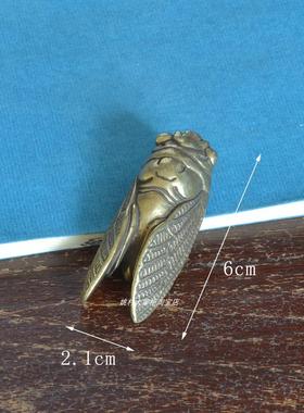 全铜金蝉手把件盘玩随身摆件