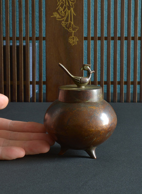 复古古铜锌合金茶具摆件