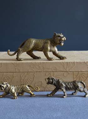 纯铜装饰摆件古典茶宠实心铜老虎