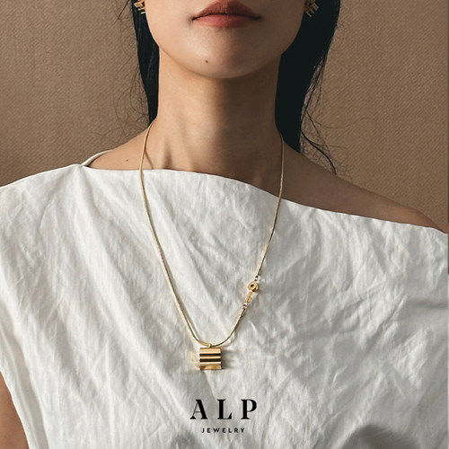 官方ALP JEWELRY 空 复古几何空字禅意设计钥匙吊坠项链生日礼物 - 图0