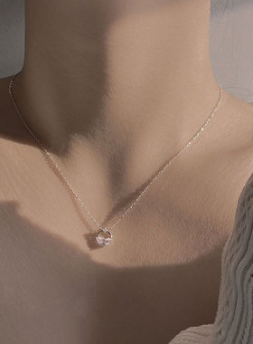 一汪清泉项链高级感小众纯银轻奢锁骨链简约项链情人节礼物送女友