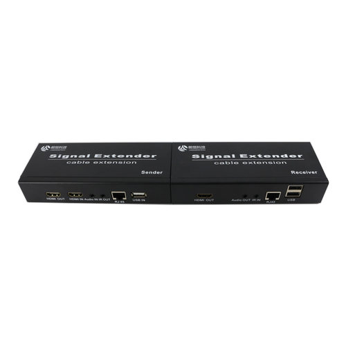 捷弘讯HDMI KVM延长器传输100米USB键盘鼠标环出朗恒HDE-190HUA-M - 图2