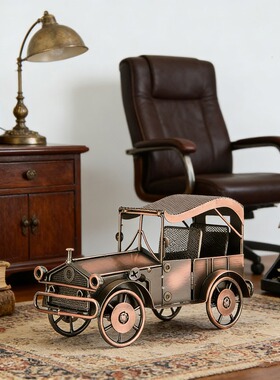 复古铁艺老爷车模型摆件