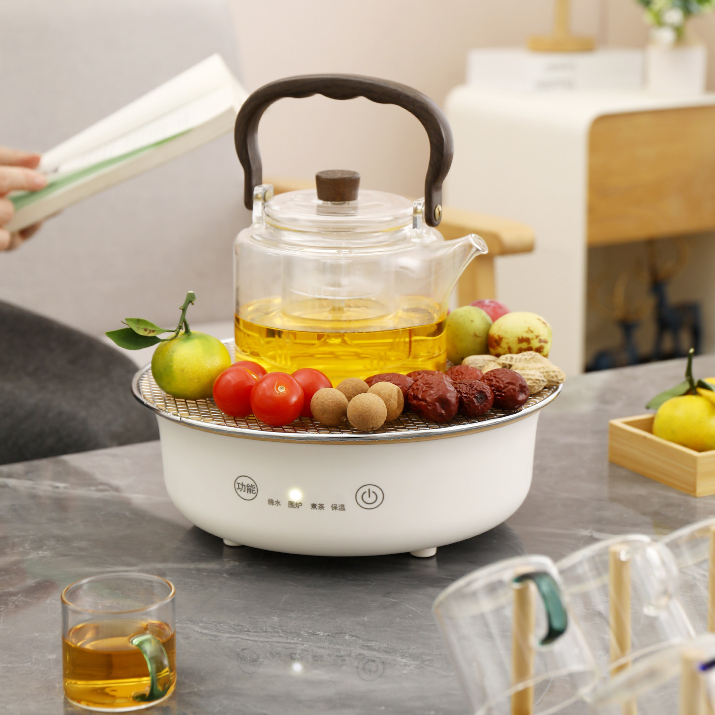 新款家用多功能围炉煮茶套装电陶炉烤火炉电茶炉一炉多用养生炉,淘宝优惠券,粉丝福利购,淘宝优惠卷