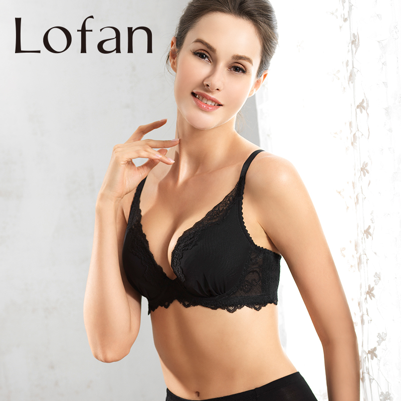 Lofan3/4薄款调整型上托收副乳软钢圈文胸聚拢防下垂内衣女5150 - 图1