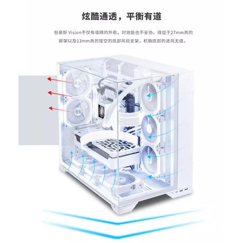 联力包豪斯Vision compact全视版无立柱三面玻璃台式海景房主机箱 - 图1