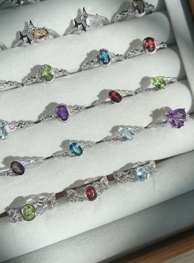 末泽［水晶戒指合集］轻奢小众简约高级感戒指活口可调节饰品礼物