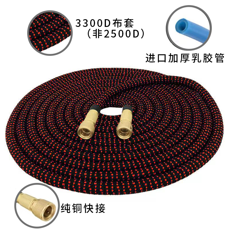 家用全铜高压洗车水枪加厚乳胶伸缩水管园林浇花软管喷头喷枪套装-图1