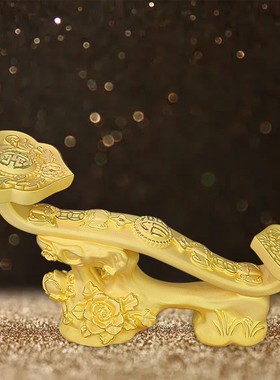 绒沙金如意摆件家居办公室金银铜工艺品乔迁开业年会商务礼品摆件