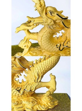 金龙摆件绒沙金工艺客厅家居摆设办公室装饰品店铺开业礼品生肖龙