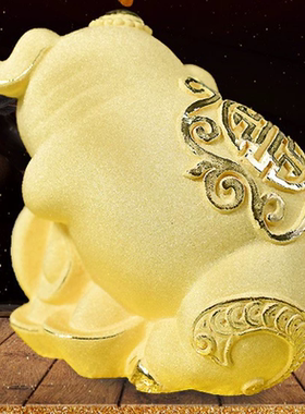 绒沙金可爱猪摆件 福字猪 金银工艺品 生日 年会银行4s店促销礼品