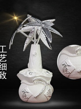 金银发财树摆件纯银家居客厅