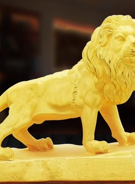 狮子绒沙金摆件狮子会产品礼品家居摆件乔迁店庆礼品摆件