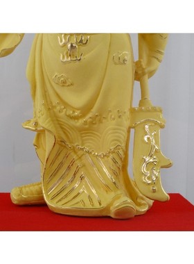 关公关二爷工艺品绒沙金武财神关公摆件办公室家居工艺品佛像客厅