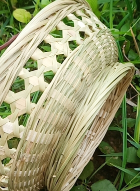 竹制品手工编织篮子圆形竹篮洗菜沥水筐竹簸箕竹篮馍筐家用馒头筐