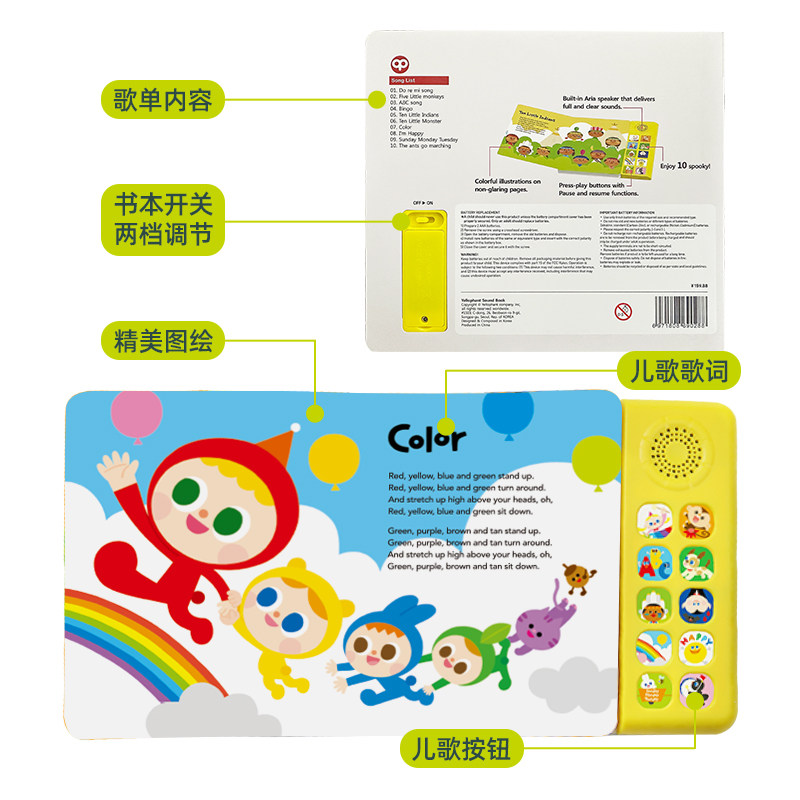 米象ABC Song英语启蒙发声书童谣SSS音乐书宝宝歌词有声书磨耳朵 - 图2